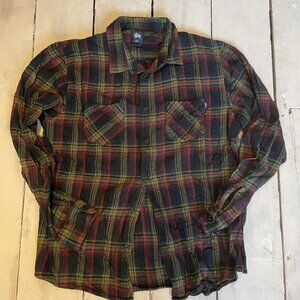 Stussy check plaid shirt XL